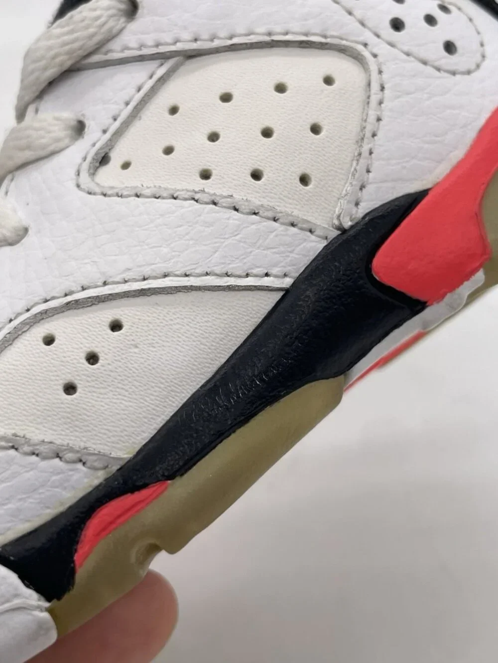 Nike Air Jordan 6 Retro Low BT White Infrared Baby Toddler Shoes Size 4C